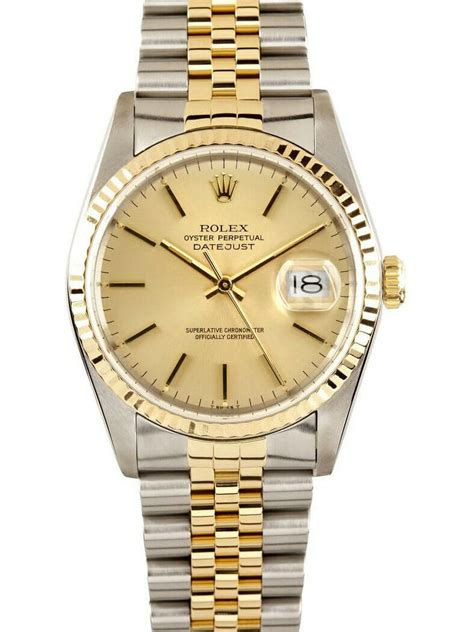 rolex datejust two tone fluted champagne index dial men& 39|rolex datejust champagne dial price.